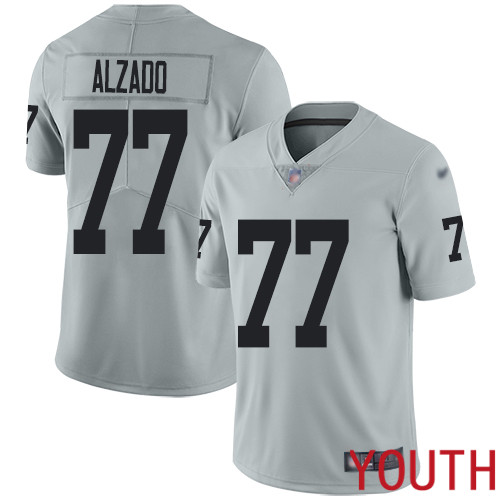 Oakland Raiders Limited Silver Youth Lyle Alzado Jersey NFL Football #77 Inverted Legend Jersey->youth nfl jersey->Youth Jersey